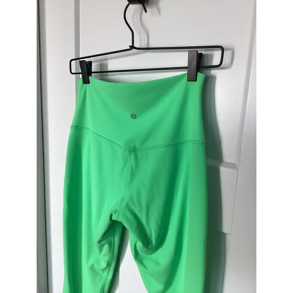 Lululemon Women's Wunder Under Smoothcover High Rise Tight Neon Green‎ Size 8
